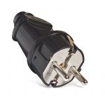 Вилка электрическая прямая 16А 250В с заземл. черн. (еврослот) UNIVersal А1010 Вилка электрическая прямая 16А 250В с заземл. черн. (еврослот) UNIVersal А1010