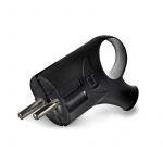 Вилка электрическая угловая 16А 250В с заземл. с ушком черн. (еврослот) UNIVersal А0112 Вилка электрическая угловая 16А 250В с заземл. с ушком черн. (еврослот) UNIVersal А0112