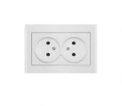 Розетка 2-м СП Бриллиант 16А IP20 без заземл. бел. UNIVersal 7947519
