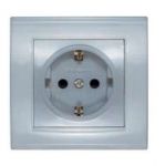 Розетка 1-м СП Бриллиант 16А IP20 с заземл. защ. шторки серебр. UNIVersal 7949889 Розетка 1-м СП Бриллиант 16А IP20 с заземл. защ. шторки серебр. UNIVersal 7949889