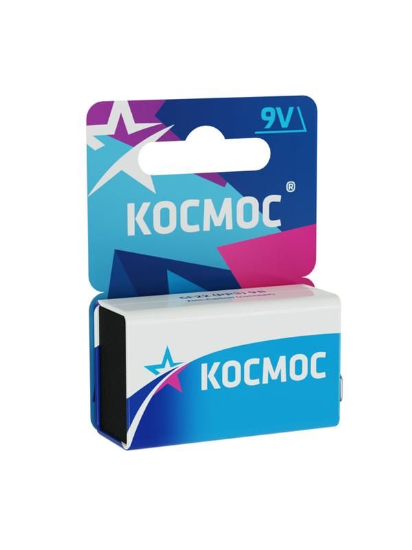 Элемент питания солевой "крона" 6F22 (блист.1шт) КОСМОС KOC6F221BL