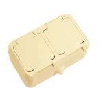 Розетка 2-м ОП 16А IP44 с заземл. с крышкой п/герм. крем. Makel 18254 Розетка 2-м ОП 16А IP44 с заземл. с крышкой п/герм. крем. Makel 18254