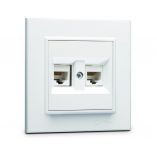 Розетка компьютерная двойная СП Karea 16А IP20 CAT 5 бел. Makel 56001036 Розетка компьютерная двойная СП Karea 16А IP20 CAT 5 бел. Makel 56001036