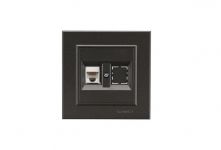 Розетка компьютерная+гнездо СП Karea 16А IP20 CAT 5 дым. металлик Makel 56050035 Розетка компьютерная+гнездо СП Karea 16А IP20 CAT 5 дым. металлик Makel 56050035