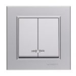 Выключатель 2-кл. СП Karea 10А IP20 сереб. Makel 56065003 Выключатель 2-кл. СП Karea 10А IP20 сереб. Makel 56065003