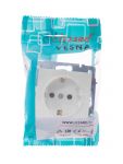 Розетка 1-м СП Vesna с заземл. защ. шторки ПБТ механизм бел. LEZARD 742-0288-124B Розетка 1-м СП Vesna с заземл. защ. шторки ПБТ механизм бел. LEZARD 742-0288-124B