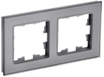 Рамка 2-м BRITE РУ-2-2-БрСе стекло сер. IEK BR-M22-G-K03 Рамка 2-м BRITE РУ-2-2-БрСе стекло сер. IEK BR-M22-G-K03