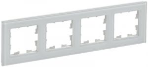 Рамка 4-м BRITE РУ-4-2-БрБ стекло бел. IEK BR-M42-G-K01 Рамка 4-м BRITE РУ-4-2-БрБ стекло бел. IEK BR-M42-G-K01