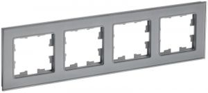Рамка 4-м BRITE РУ-4-2-БрСе стекло сер. IEK BR-M42-G-K03 Рамка 4-м BRITE РУ-4-2-БрСе стекло сер. IEK BR-M42-G-K03