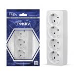 Розетка 4-м ОП Frea 16А IP20 250В с заземл. АБС-пластик бел. TOKOV ELECTRIC TKE-FR-R4Z-C01 Розетка 4-м ОП Frea 16А IP20 250В с заземл. АБС-пластик бел. TOKOV ELECTRIC TKE-FR-R4Z-C01