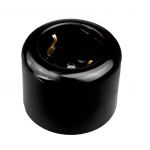 Розетка двухполюсная с ЗК R пластик черн. Bironi R1-101-23 Розетка двухполюсная с ЗК R пластик черн. Bironi R1-101-23