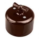 Выключатель 2кл. R керамика корич. Bironi R1-212-02 Выключатель 2кл. R керамика корич. Bironi R1-212-02