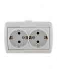 Розетка 2-м ОП Nata 16А IP20 с заземл. керамика бел. LEZARD 710-0200-127 Розетка 2-м ОП Nata 16А IP20 с заземл. керамика бел. LEZARD 710-0200-127