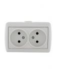 Розетка 2-м ОП Nata 16А IP20 без заземл. керамика бел. LEZARD 710-0200-128 Розетка 2-м ОП Nata 16А IP20 без заземл. керамика бел. LEZARD 710-0200-128