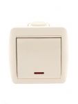 Выключатель 1-кл. ОП Nata 10А IP20 с подсветкой крем. LEZARD 710-0300-111 Выключатель 1-кл. ОП Nata 10А IP20 с подсветкой крем. LEZARD 710-0300-111