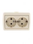 Розетка 2-м ОП Nata 16А IP20 с заземл. керамика крем. LEZARD 710-0300-127 Розетка 2-м ОП Nata 16А IP20 с заземл. керамика крем. LEZARD 710-0300-127