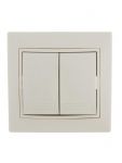 Выключатель 2-кл. СП Mira 10А IP20 со вставкой крем. LEZARD 701-0303-101 Выключатель 2-кл. СП Mira 10А IP20 со вставкой крем. LEZARD 701-0303-101