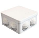 Коробка распределительная ОП 105х105х56мм IP54 7 выходов 4 гермоввода крышка защелкивающаяся бел. Epplast 100011 Коробка распределительная ОП 105х105х56мм IP54 7 выходов 4 гермоввода крышка защелкивающаяся бел. Epplast 100011