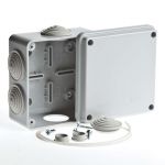 Коробка распределительная ОП 100х100х50мм 6 вводов IP55 сер. Ruvinil 67050 Коробка распределительная ОП 100х100х50мм 6 вводов IP55 сер. Ruvinil 67050