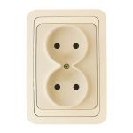 Розетка 2-м СП Mimoza 16А IP20 без заземл. крем./крем. Makel 25017 Розетка 2-м СП Mimoza 16А IP20 без заземл. крем./крем. Makel 25017