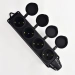 Розетка 4-м ОП 16А 2P+PE 220-240В с заглушками каучук LEZARD 106-0400-0107/107 Розетка 4-м ОП 16А 2P+PE 220-240В с заглушками каучук LEZARD 106-0400-0107/107