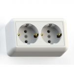 Розетка 2-м ОП Оптима РА16-374 16А IP20 с заземл. с монтаж. пластиной бел. Кунцево 8010 Розетка 2-м ОП Оптима РА16-374 16А IP20 с заземл. с монтаж. пластиной бел. Кунцево 8010