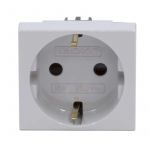 Розетка 1-м 2мод. Viva 16А IP20 2P+E с заземл. защ. шторки сер. DKC 45025 Розетка 1-м 2мод. Viva 16А IP20 2P+E с заземл. защ. шторки сер. DKC 45025