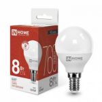 Лампа светодиодная LED-ШАР-VC 8Вт шар 4000К нейтр. бел. E14 760лм 230В IN HOME 4690612020556 Лампа светодиодная LED-ШАР-VC 8Вт шар 4000К нейтр. бел. E14 760лм 230В IN HOME 4690612020556
