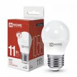 Лампа светодиодная LED-ШАР-VC 11Вт шар 4000К нейтр. бел. E27 1050лм 230В IN HOME 4690612020617 Лампа светодиодная LED-ШАР-VC 11Вт шар 4000К нейтр. бел. E27 1050лм 230В IN HOME 4690612020617