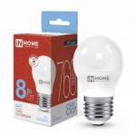 Лампа светодиодная LED-ШАР-VC 8Вт шар 6500К холод. бел. E27 760лм 230В IN HOME 4690612024905 Лампа светодиодная LED-ШАР-VC 8Вт шар 6500К холод. бел. E27 760лм 230В IN HOME 4690612024905