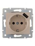Розетка 1-м СП Karina 16А с заземл. с заряд. устройством USB механизм крем. LEZARD 707-0388-181 Розетка 1-м СП Karina 16А с заземл. с заряд. устройством USB механизм крем. LEZARD 707-0388-181