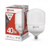 Лампа светодиодная высокомощная LED-HP-PRO 40Вт цилиндр 4000К нейтр. бел. E27 3800лм 230В с адаптером E40 IN HOME 4690612031095 Лампа светодиодная высокомощная LED-HP-PRO 40Вт цилиндр 4000К нейтр. бел. E27 3800лм 230В с адаптером E40 IN HOME 4690612031095