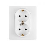 Розетка 2-м СП Etika 16А IP20 250В 2P+E с заземл. немецк. стандарт винт. клеммы в сборе бел. Leg 672223 Розетка 2-м СП Etika 16А IP20 250В 2P+E с заземл. немецк. стандарт винт. клеммы в сборе бел. Leg 672223
