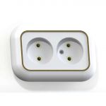 Розетка 2-м СП Валентина РС10-393 10А IP20 бел./зол. Кунцево 5450 Розетка 2-м СП Валентина РС10-393 10А IP20 бел./зол. Кунцево 5450