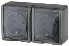 Розетка 2-м ОП Эра Эксперт 11-2404-03 16А IP54 16AX 250В 2х2P+E защ. шторки сер. Эра Б0020719 Розетка 2-м ОП Эра Эксперт 11-2404-03 16А IP54 16AX 250В 2х2P+E защ. шторки сер. Эра Б0020719