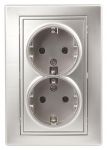 Розетка 2-м СП Plano 1-205-03 16А IP20 250В 2х2P+E Schuko алюм. Intro Б0030070 Розетка 2-м СП Plano 1-205-03 16А IP20 250В 2х2P+E Schuko алюм. Intro Б0030070