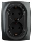 Розетка 2-м СП Эра12 12-2106-05 16А IP20 16AX 250В 2х2P+E Schuko антрацит Эра Б0031232 Розетка 2-м СП Эра12 12-2106-05 16А IP20 16AX 250В 2х2P+E Schuko антрацит Эра Б0031232