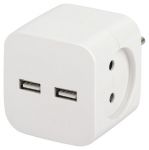 Разветвитель электрический SP-2-USB-W на 2 розетки 220В+ 2xUSB 2400мА без заземл 10А бел. Эра Б0049531 Разветвитель электрический SP-2-USB-W на 2 розетки 220В+ 2xUSB 2400мА без заземл 10А бел. Эра Б0049531