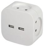 Разветвитель электрический SP-4-USB-W на 4 розетки 220В+ 2xUSB 2400мА без заземл 10А бел. Эра Б0049532 Разветвитель электрический SP-4-USB-W на 4 розетки 220В+ 2xUSB 2400мА без заземл 10А бел. Эра Б0049532