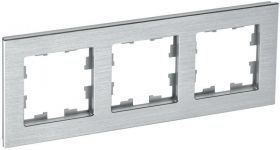 Рамка 3-м BRITE РУ-3-1-БрА металл алюм. IEK BR-M32-M-K47 Рамка 3-м BRITE РУ-3-1-БрА металл алюм. IEK BR-M32-M-K47