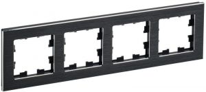 Рамка 4-м BRITE РУ-4-1-БрЧ металл черн. IEK BR-M42-M-K02 Рамка 4-м BRITE РУ-4-1-БрЧ металл черн. IEK BR-M42-M-K02