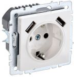 Розетка BRITE РЮш10-1-БрБ 16А с USB A+A 2.1А с заземл. защ. шторки бел. IEK BR-R14-16-U21-D21-K01 Розетка BRITE РЮш10-1-БрБ 16А с USB A+A 2.1А с заземл. защ. шторки бел. IEK BR-R14-16-U21-D21-K01