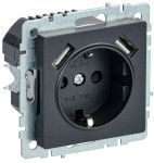 Розетка BRITE РЮш10-2-БрЧ 16А с USB A+A 3.1А с заземл. защ. шторки черн. IEK BR-R14-16-U21-D31-K02 Розетка BRITE РЮш10-2-БрЧ 16А с USB A+A 3.1А с заземл. защ. шторки черн. IEK BR-R14-16-U21-D31-K02