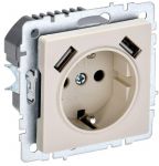 Розетка BRITE РЮш10-2-БрКр 16А с USB A+A 3.1А с заземл. защ. шторки беж. IEK BR-R14-16-U21-D31-K10 Розетка BRITE РЮш10-2-БрКр 16А с USB A+A 3.1А с заземл. защ. шторки беж. IEK BR-R14-16-U21-D31-K10