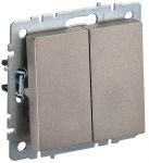 Выключатель проходной 2-кл. СП BRITE ВС10-2-6-БрШ 10А шампань IEK BR-V22-0-10-K37 Выключатель проходной 2-кл. СП BRITE ВС10-2-6-БрШ 10А шампань IEK BR-V22-0-10-K37