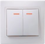 Выключатель 2-кл. СП Кварта 10А IP20 ВС10-2-1-КБ с индикацией бел. IEK EVK21-K01-10-DM Выключатель 2-кл. СП Кварта 10А IP20 ВС10-2-1-КБ с индикацией бел. IEK EVK21-K01-10-DM