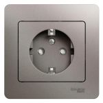 Розетка 1-м СП Glossa 16А IP20 250В с заземл. защ. шторки в сборе платина SE GSL001244 Розетка 1-м СП Glossa 16А IP20 250В с заземл. защ. шторки в сборе платина SE GSL001244