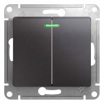 Выключатель 2-кл. СП Glossa 10А IP20 (сх. 5а) 10AX с подсветкой механизм графит SE GSL001353 Выключатель 2-кл. СП Glossa 10А IP20 (сх. 5а) 10AX с подсветкой механизм графит SE GSL001353